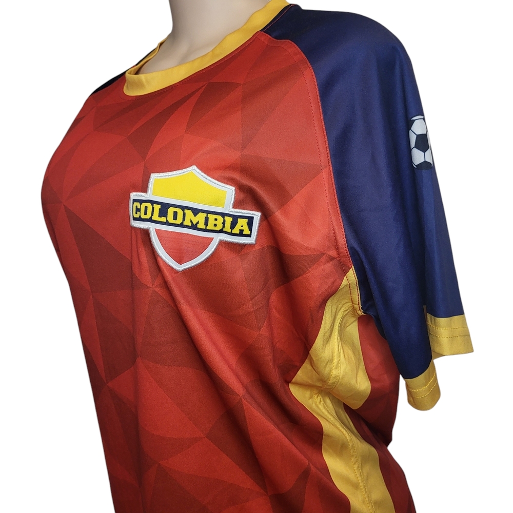 Colombia Soccer Jersey Red and Blue